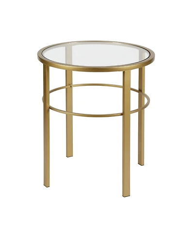 Glass Top Round End Table – Sturdy Steel Base for a Chic Industrial Look