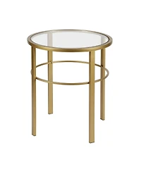 Glass Top Round End Table – Sturdy Steel Base for a Chic Industrial Look