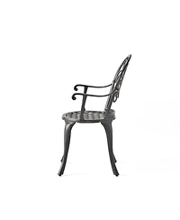 Antique Weather Resistant 3-Piece Patio Metal Bistro Set with Removable Ice Bucket Cast