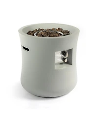 20 in. Propane Round Fire Pit Table, Stone 40000 Btu Gas Firepits with Free Lava Rocks and Waterproof Cover