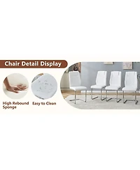 Streamdale 63" Snow Mountain Table & 6 White Pu Chairs