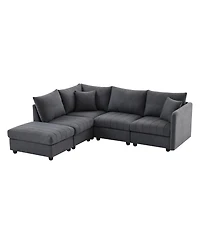 Streamdale Modern Modular Sectional Sofa w/ Ottoman & Pillows
