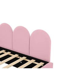 Streamdale Pink Velvet Daybed with Storage Drawers