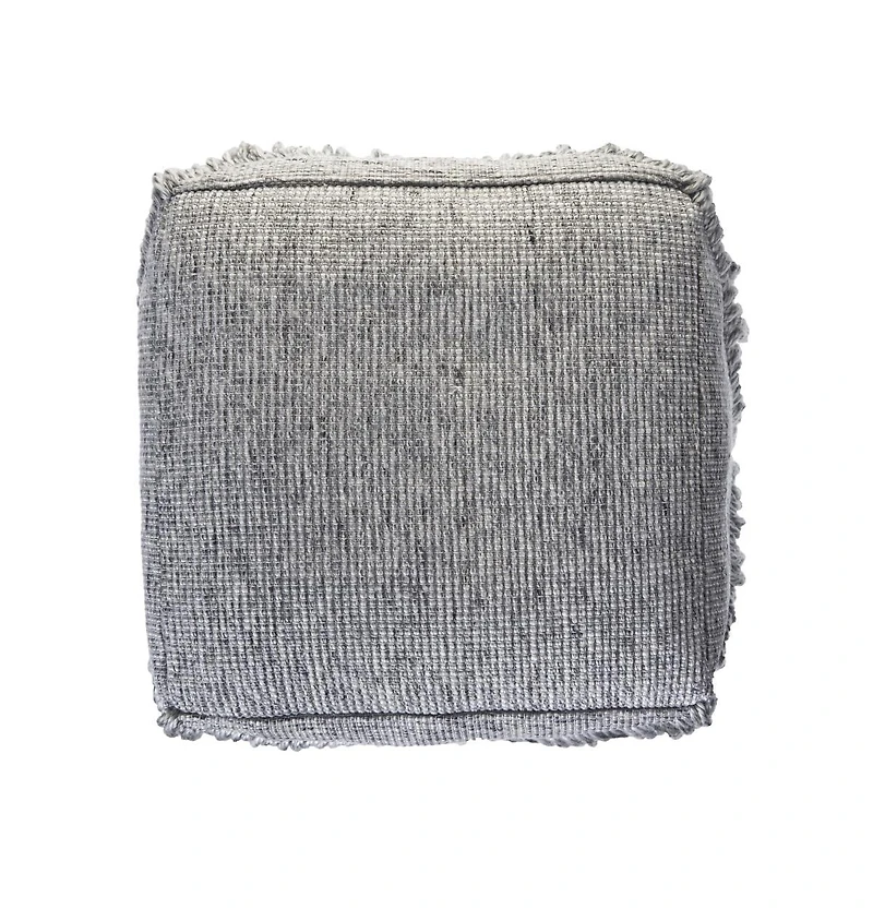 18" Grey Wool Ottoman