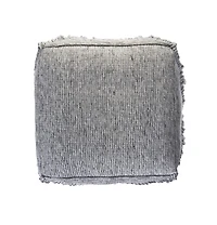 18" Grey Wool Ottoman