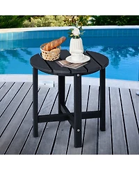 Set of 2 18 Inch Round Weather-Resistant Adirondack Side Tables