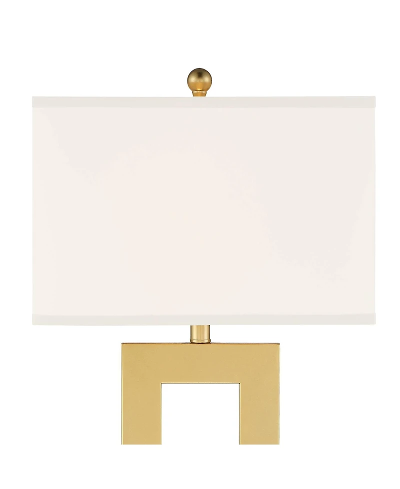 360 Lighting Marshall 30" Tall Open Rectangle Large Modern Luxe End Table Lamps Set of 2 Gold Finish Metal Living Room Bedroom