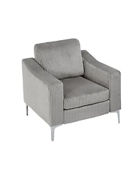 Gray Corduroy Convertible Sectional Sofa