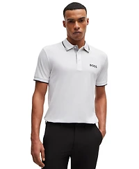Boss by Hugo Men's Contrast Logo Cotton-Blend Polo Shirt