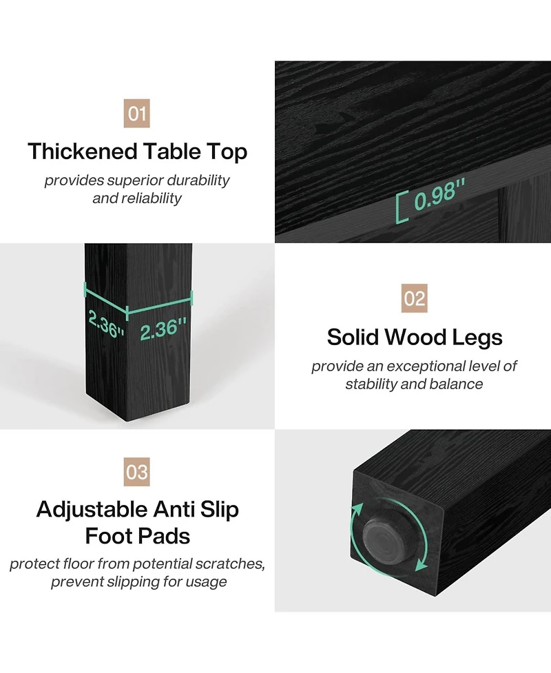 Tribesigns Wood Dining Table, Modern Kitchen Table for Room, 2-4 People Room Square Dinner Tables with Wooden Legs Thick Top S