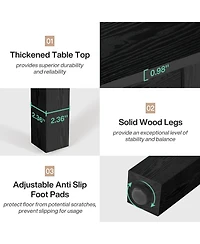 Tribesigns Wood Dining Table, Modern Kitchen Table for Room, 2-4 People Room Square Dinner Tables with Wooden Legs Thick Top S