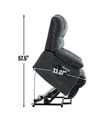 Streamdale Furniture 23" Beige Chenille Power Lift Recliner w/ Massage & Heat