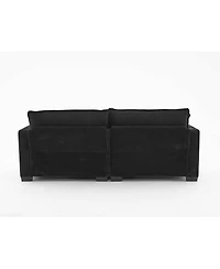 Streamdale L Shape Corduroy Sofa w/ Usb, Cup Holder, Footstool - Black