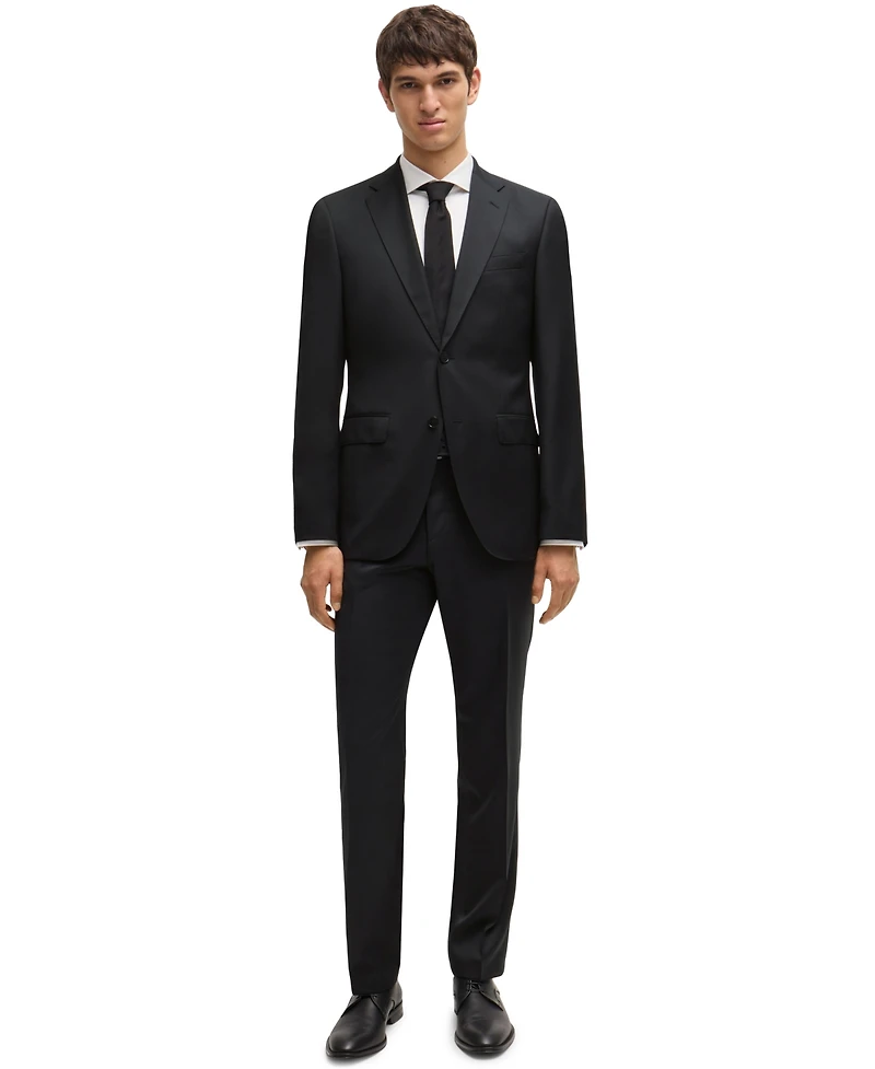 Boss Men's Regular-Fit Virgin Wool Formal Trousers