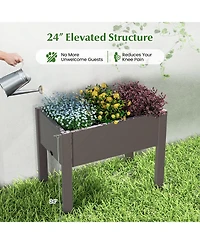 53L Raised Bed Grow Box Self-Watering Planter Box Stand with Water Level Monitor