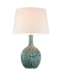 360 Lighting 26" High Gourd Mid Century Modern Coastal Table Lamps Set of 2 Teal Ceramic Living Room Bedroom (Colors May Vary)