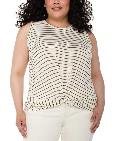 Liverpool Los Angeles Plus Sleeveless Twist-Front Top