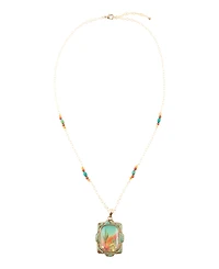 Barse Scenic Sedona Desert Blue Turquoise Golden Pendant Necklace