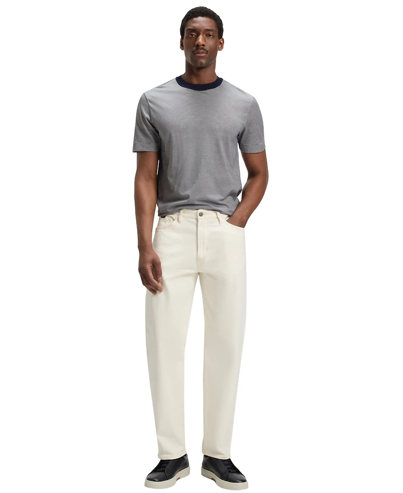 Boss by Hugo Men's Fineline Stripe Cotton-Silk T-Shirt