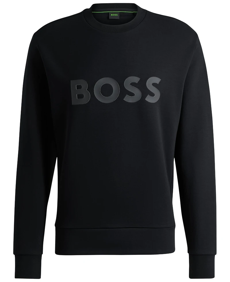 Boss by Hugo Boss Men's Sandwich Logo Stretch-Cotton Sweatshirt