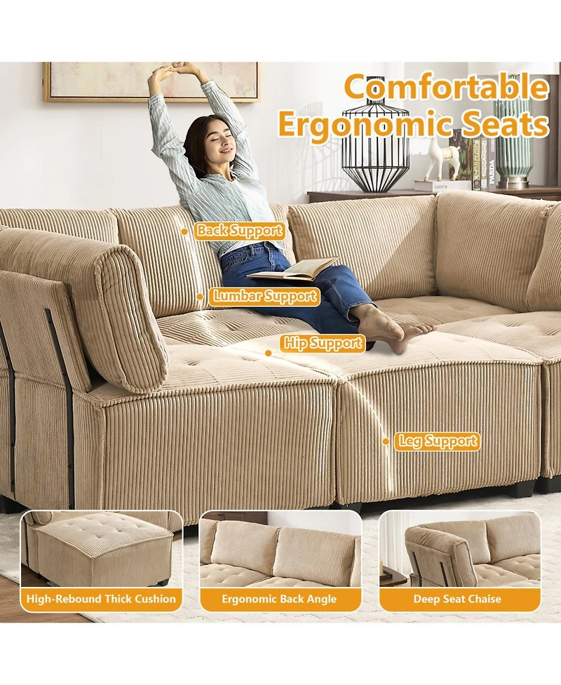 Streamdale U-Shaped Modular Sectional Sofa with Reversible Chaise