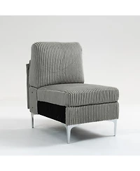 Streamdale Gray Corduroy Modular Armless Seat