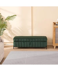 Streamdale Green Velvet Storage Bench 49"