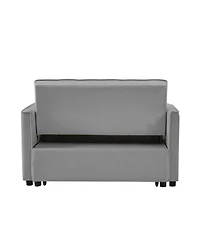 Streamdale New Grey Velvet Loveseat Sofa Bed (7cm legs)