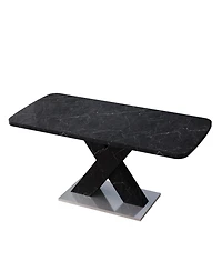 Streamdale Square Marble Top Dining Table, X-Leg