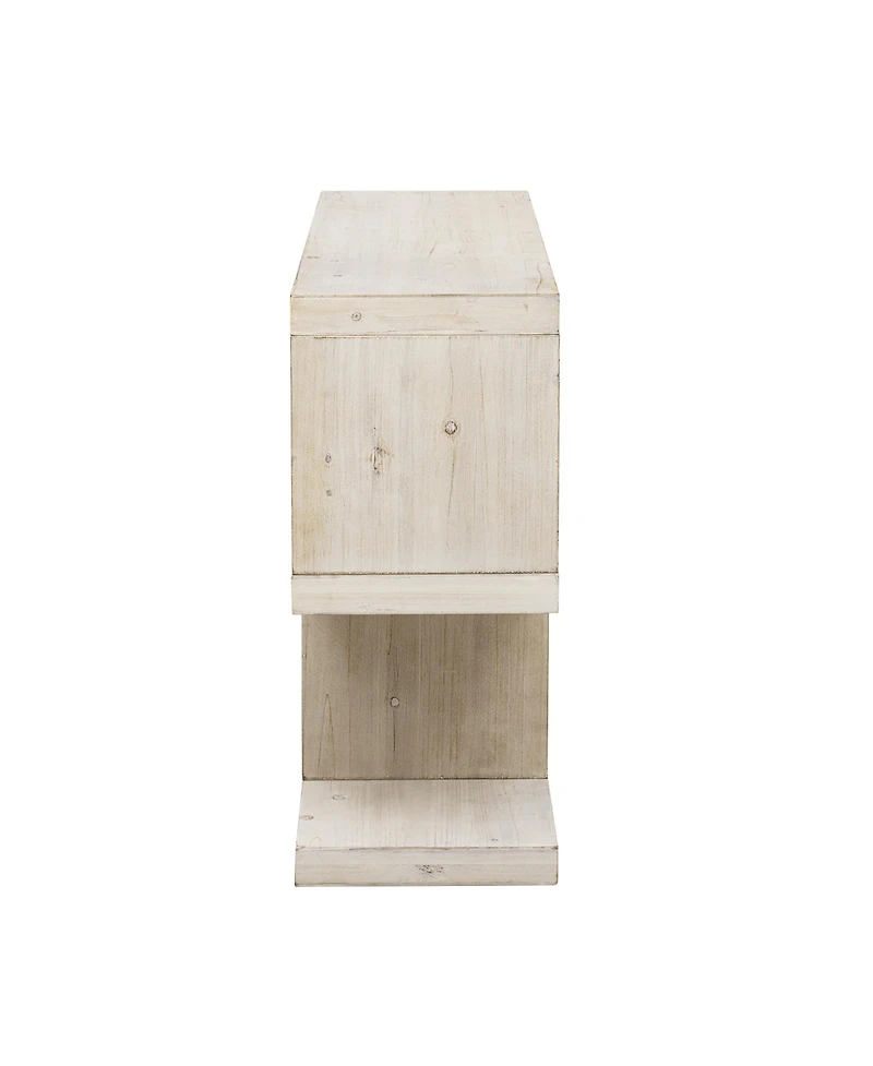 Streamdale Retro Console Table with Symmetrical 2-Tier Open Shelf