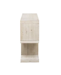 Streamdale Retro Console Table with Symmetrical 2-Tier Open Shelf