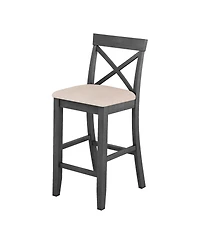Streamdale Farmhouse Bar Height Dining Set with 2 Chairs, Gray