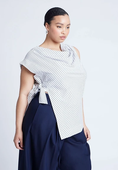 Eloquii Women's Asym Tie Top