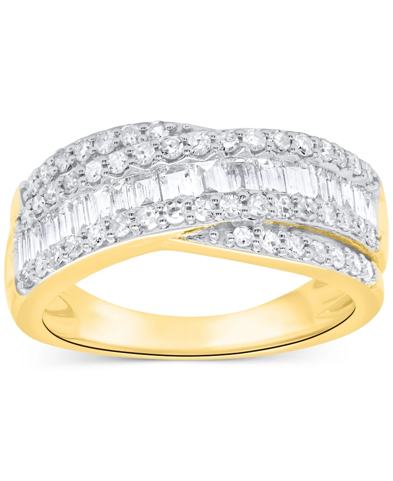 Forever Grown Diamonds Lab-Grown Diamond Crisscross Band (1 ct. t.w.) Sterling Silver or 14k Gold-Plated