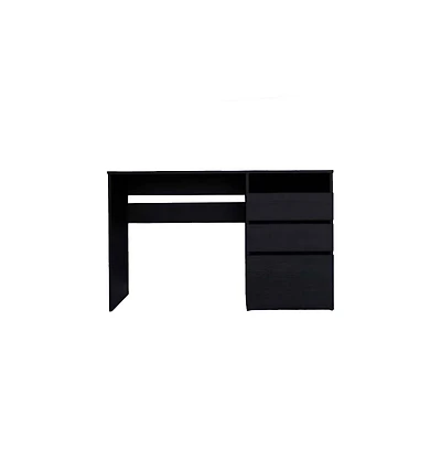 Functional Computer Desk with Three Drawers and Keyboard Tray