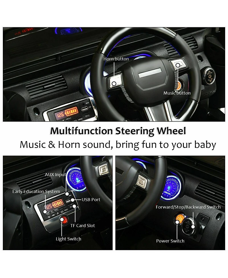 12V Electric Ride On Truck with Parental Remote Control and Led Lights