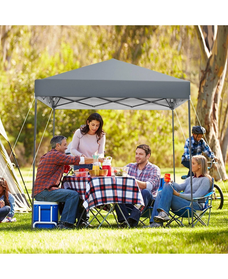 6.6 x 6.6 Feet Outdoor Pop-up Canopy Tent with Upf 50+ Sun Protection-Gray