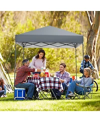 6.6 x 6.6 Feet Outdoor Pop-up Canopy Tent with Upf 50+ Sun Protection-Gray