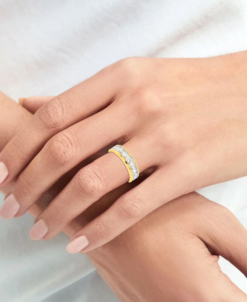 Forever Grown Diamonds Lab Diamond Channel Set Band (2 ct. t.w.) Sterling Silver or 14K Gold-Plated