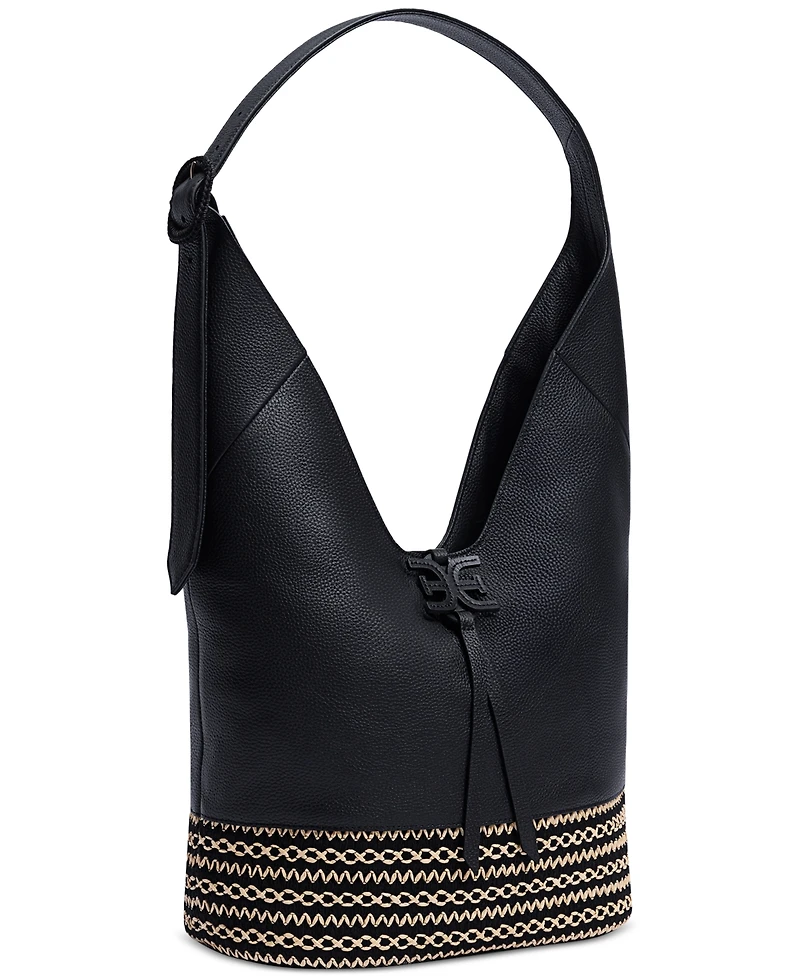 Sam Edelman Khiara Espadrille Large Leather Hobo Bag