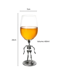 The Wine Savant Skeleton Stemmed Wine Glasses, Set of 2