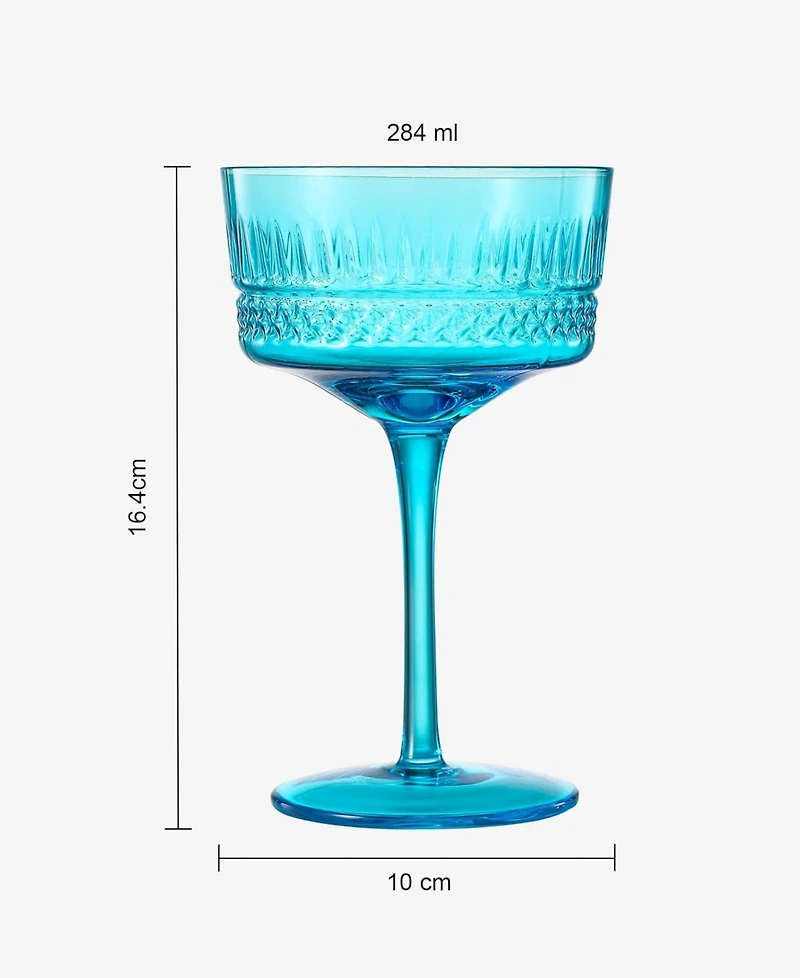The Wine Savant Art Deco Vintage Goblet Cocktail Glasses, Set of 6