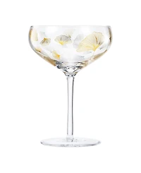 The Wine Savant Vintage Ginkgo Leaf Champagne Coupe Glasses, Set of 2