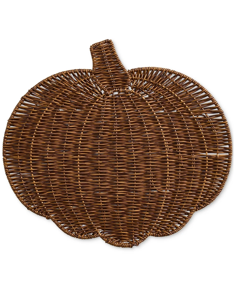 Elrene Wicker Pumpkin-Shaped Woven Placemat