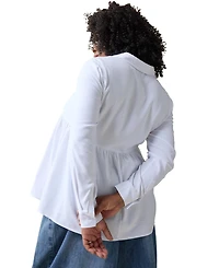 Ingrid + Isabel Maternity Long Sleeve Peplum Button Down Shirt