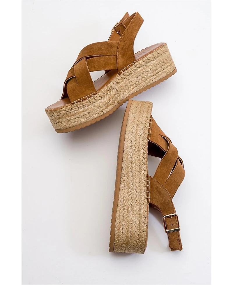 Lontano Suede Leather Platform Sandal (Women)