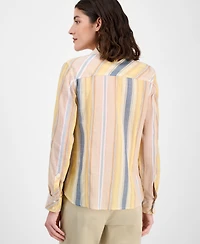 Tommy Hilfiger Women's Striped Roll-Tab Shirt