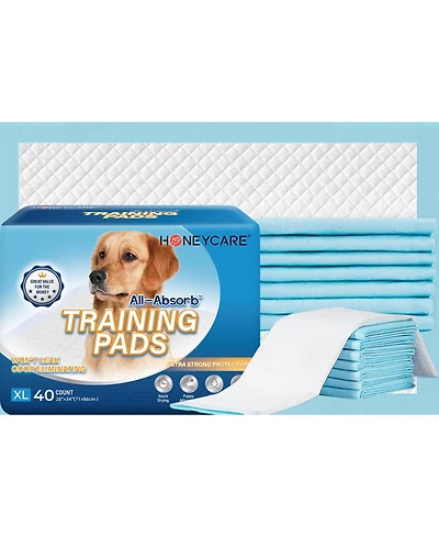 HoneyCare All-Absorb, X-Large Dog and Puppy Training Pads, Ultra Absorbent and Odor Eliminating, Leak-Proof 5-Layer Potty Training Pads with Quick-Dry