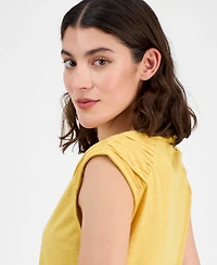Tommy Hilfiger Women's Ruched-Shoulder Sleeveless Top