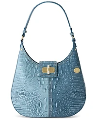 Brahmin Fallon Denim Secour Medium Leather Shoulder Bag